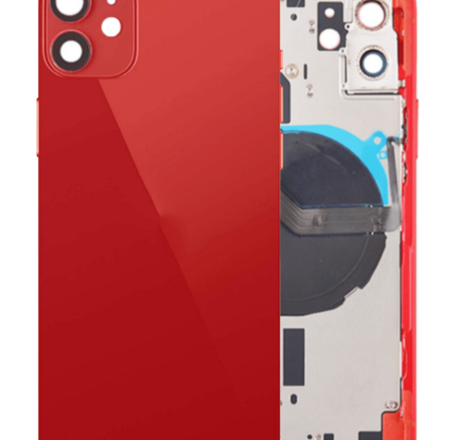 Back Housing Frame with Small Components Pre-Installed for iPhone 12 (NO LOGO) (RED)