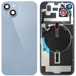 Back Glass with Frame and Wireless NFC Charging Flex and MagSafe Magnet for iPhone 14 Plus (NO LOGO) (BLUE)