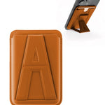 A Design Leather Magnetic Card Wallet Holder w/Stand - ORANGE (Only Ground Shipping)