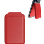 Leather Magnetic Card Wallet Holder w/Stand - RED (Only Ground Shipping)