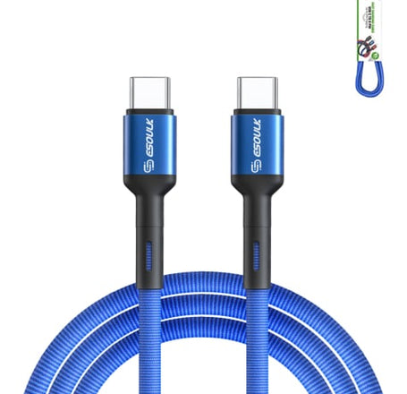 Esoulk USB C-C Fast Charging Cable (BLUE) (10ft)