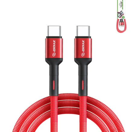 Esoulk USB C-C Fast Charging Cable (RED) (10ft)