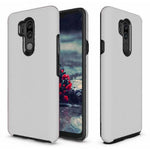 LG G7 ThinQ Shock Absorption Protective Dual Layer Case- SILVER (Only Ground Shipping)