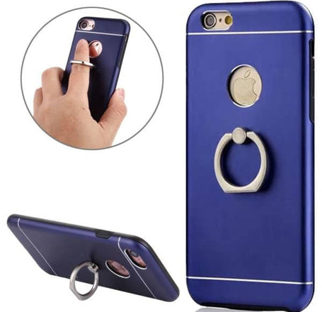 Dual Pro TPU Protective Case with I-ring - BLUE for iPhone 5SE / 5S / 5G (Only Ground Shipping)
