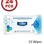Antiviral u Alcohol Small Wipes (15 Wipes) (24 Pack) (ONLY GROUND SHIPPING)