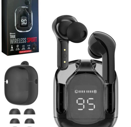Mini Clear Sport Earbuds - BLACK (Only Ground Shipping)