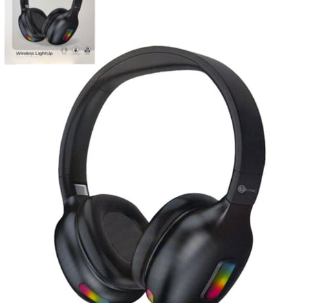 Bytech LightUp Bluetooth Wireless Headphones - BLACK(Only Ground Shipping)