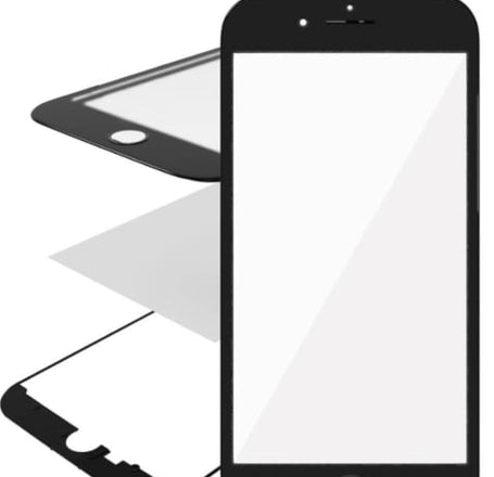 3in1 (Front Glass + Frame + OCA) (Premium) (2 Pack) (BLACK) for iPhone 8 Plus (G+ Oca Pro)