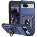 Google Pixel 8A Dual Layers Hybrid Case w/Metal Ring And Camera Protector - BLUE (Only Ground Shipping)