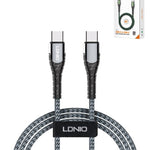 LDNIO LC101 USB C-C Fast Charging Data Cable (GRAY) (68W) (3ft)