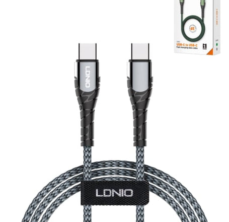 LDNIO LC101 USB C-C Fast Charging Data Cable (GRAY) (68W) (3ft)