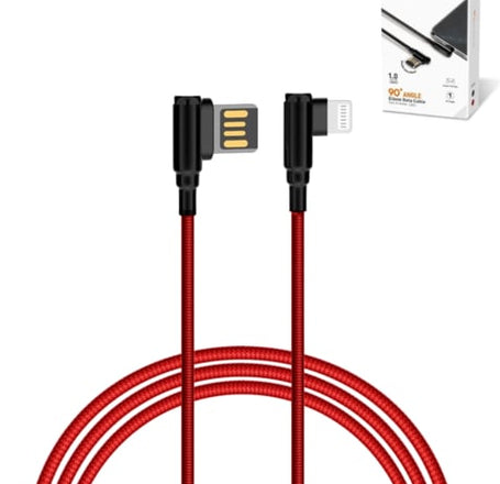LDNIO LC421 90 Degree USB A-L Charging Cable (RED) (3ft) (12W)