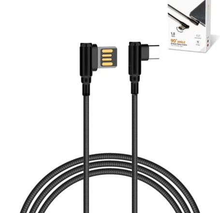 LDNIO LC421 90 Degree USB A-C Charging Cable (GRAY) (6ft) (12W)