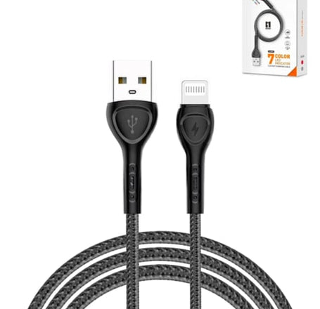 LDNIO LS481 USB A-L Fast Charging Data Cable (GRAY) (3ft) (12W)