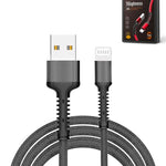 LDNIO LS63 USB A-L Fast Charging Data Cable (GRAY) (3ft) (12W)