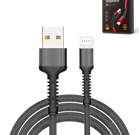 LDNIO LS63 USB A-L Fast Charging Data Cable (GRAY) (3ft) (12W)