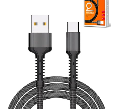 LDNIO LS64 USB A-C Braided Charging Data Cable (GRAY) (6ft) (12W)