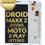 LCD Assembly with Frame for Motorola Droid Maxx 2 (XT1565) / Moto X Play (XT1561) (WHITE) (Premium)