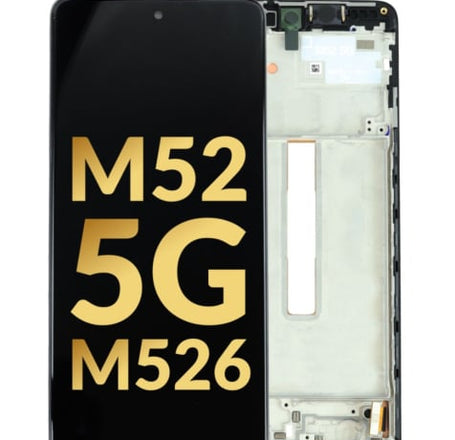 OLED Assembly with Frame for Galaxy M52 5G (M526 / 2021) (BLACK) (Service Pack)