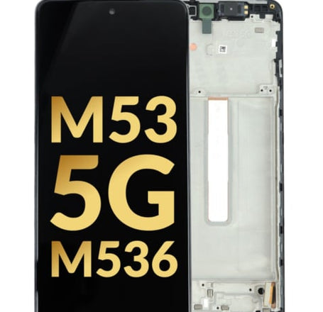 OLED Assembly with Frame for Galaxy M53 5G (M536 / 2022) (BLACK) (Service Pack)