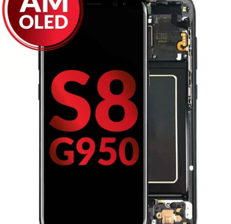 OLED Assembly with Frame for Galaxy S8 (G950) (MIDNIGHT BLACK) (Aftermarket)