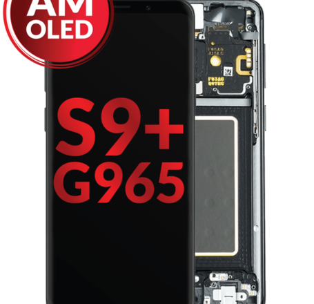 Galaxy S9 Plus G965 OLED Assembly with Frame (MIDNIGHT BLACK) (Aftermarket)