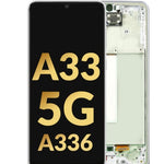 OLED Assembly with Frame for Galaxy A33 5G (A336 / 2022) (AWESOME WHITE) (Service Pack)