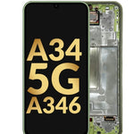 OLED Assembly with Frame for Galaxy A34 5G (A346 / 2023) (AWESOME LIME) (Service Pack)