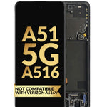 OLED Assembly with Frame for Galaxy A51 5G (A516 / 2020) (PRISM CUBE BLACK) (Non Verizon) (Premium)