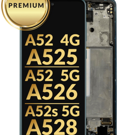 OLED Assembly with Frame for Galaxy A52 4G (A525 / 2021) / A52 5G (A526 / 2021) / A52s 5G (A528 / 2021) (AWESOME BLUE) (Premium)