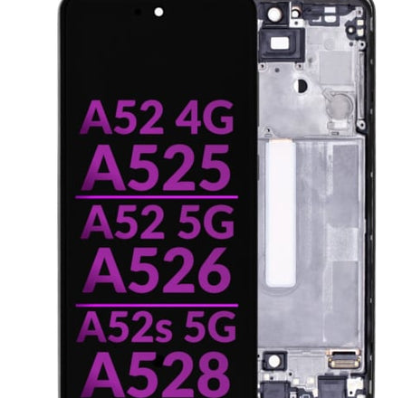 LCD Assembly (AWESOME BLACK) (Aftermarket Incell) with Frame for Galaxy A52 4G (A525 / 2021) / A52 5G (A526 / 2021) / A52s 5G (A528 / 2021) (Without Fingerprint Sensor)