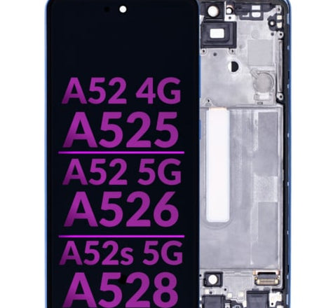 LCD Assembly (AWESOME BLUE) (Aftermarket Incell) with Frame for Galaxy A52 4G (A525 / 2021) / A52 5G (A526 / 2021) / A52s 5G (A528 / 2021) (Without Fingerprint Sensor)