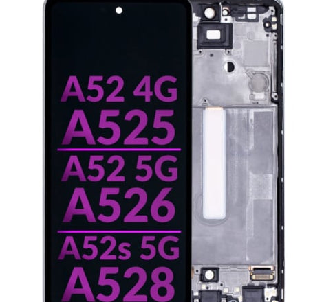 LCD Assembly (AWESOME WHITE) (Aftermarket Incell) with Frame for Galaxy A52 4G (A525 / 2021) / A52 5G (A526 / 2021) / A52s 5G (A528 / 2021) (Without Fingerprint Sensor)