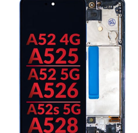 OLED Assembly with Frame (AWESOME BLUE) (Aftermarket OLED) for Galaxy A52 4G (A525 / 2021) / A52 5G (A526 / 2021) / A52S 5G (A528 / 2021)
