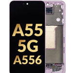OLED Assembly with Frame for Galaxy A55 5G (A556 / 2024) (AWESOME LILAC) (Service Pack)