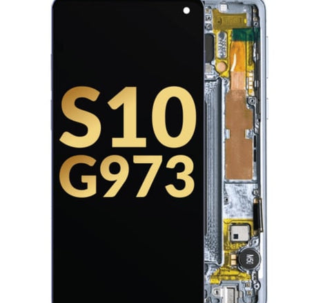 OLED Assembly with Frame for Galaxy S10 G973 (PRISM BLUE) (Service Pack)