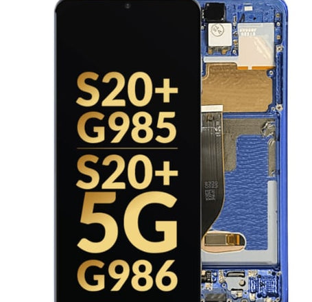 OLED Assembly with Frame for Galaxy S20 Plus G985 / G986 (AURA BLUE) (Service Pack)