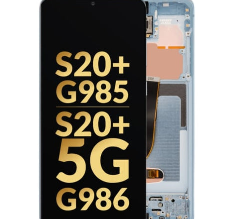 OLED Assembly with Frame for Galaxy S20 Plus G985 / G986 (CLOUD BLUE) (Service Pack)
