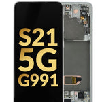 OLED Assembly with Frame for Galaxy S21 G991 (PHANTOM GRAY) (Service Pack)