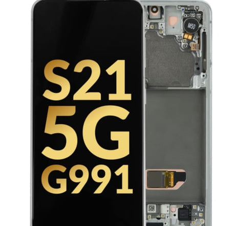 OLED Assembly with Frame for Galaxy S21 G991 (PHANTOM GRAY) (Service Pack)