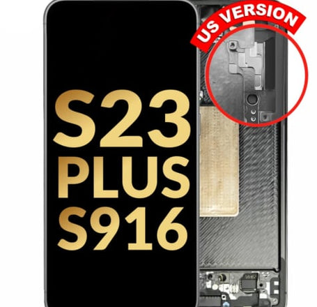 OLED Assembly with Frame for Galaxy S23 Plus (S916) (PHANTOM BLACK)) (Premium)