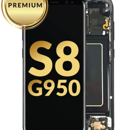 OLED Assembly with Frame for Galaxy S8 (G950) (MIDNIGHT BLACK) (Premium)