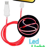 Visible USB A-L Flowing LED Fast Charging Cable (RED) (3ft)