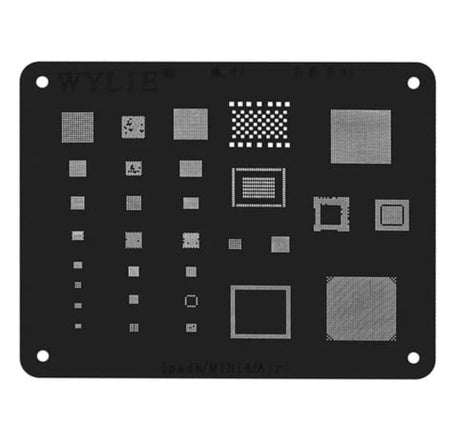 Wylie CPU BGA Reballing Stencil for iPad 6 / Mini 4 / Air 2 (Black)