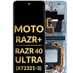 Main OLED Assembly with Frame for Motorola Moto Razr+ (XT2321-3 / 2023) (GLACIER BLUE) (Premium / Refurbished)
