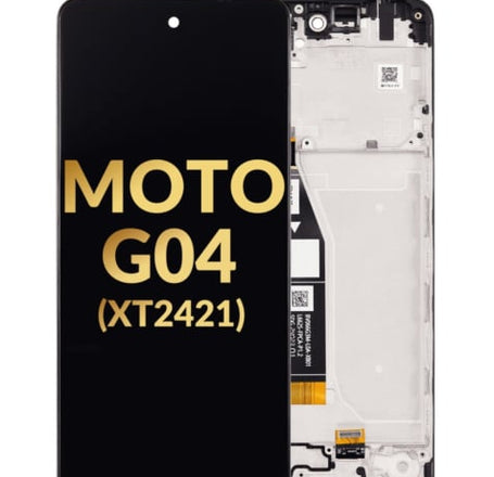 LCD Assembly with Frame for Motorola Moto G04 (XT2421 / 2024) (Premium)